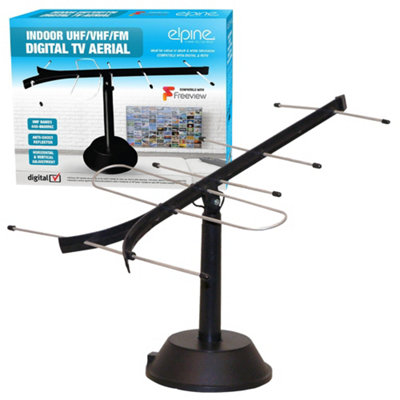 Indoor Uhf/vhf/fm Digital Tv Aerial Digital Hdtv Signal Freeview Adjustable from B&Q