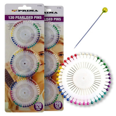 240 Pearlised Pins Sewing For Dressmaking Tailor Scarf Hijab Craft Needlework from B&Q