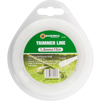 15M X 1.3mm Set Of 10 Trimmer Line Garden Grass Strimmer Nylon Round String White from B&Q