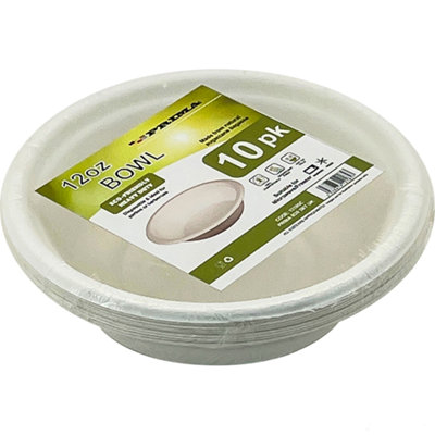  - Pack Of 100 Disposable Bagasse Paper Bowls 12Oz Serving Dish Tableware Kitchen