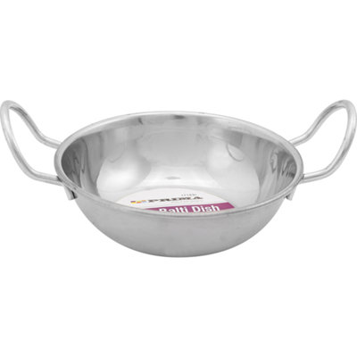 8 X 13Cm Balti Karahi Metal Curry Serving Deep Dishes Stainless Steel Indian from B&Q