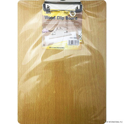 Set Of 3 Wooden Clip Boards Organise Documents A4 Size Clipboard Metal Clips Pad from B&Q