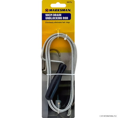 4 X 90Cm Drain Unblocking Rod Flexible Sink Unblocker Removes Hair Clogs Fast from B&Q