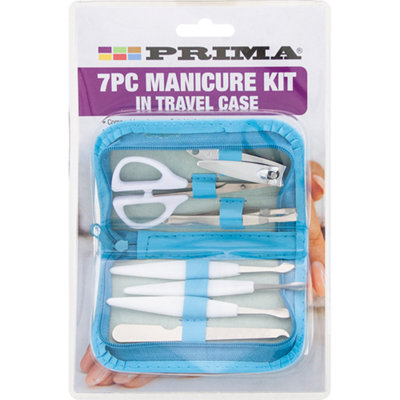 7Pc Manicure Kit Pedicure Tweezer Clipper Nail Care Tool Gift Set Scissors Diy from B&Q