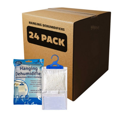 Set Of 12 Unscented Portable Wardrobe Dehumidifier Bags Prevent Damp Mould 210G Hanging Condensation Remover from B&Q