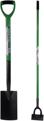 2Pc Garden Digging Spade & Dutch Hoe Gardening Soil Weed Farm Set Handle Heavy Duty Carbon Steel For Edging & Planting from B&Q