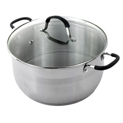 Stainless Steel Sauce Pot Pan 32Cm With Lid Kitchen Cooking Pots With Induction Bottom