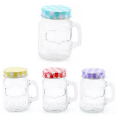 Set Of 4 Mini Mason Shot Jars Party Drinking Shot Glasses Vintage Xmas Gift from B&Q