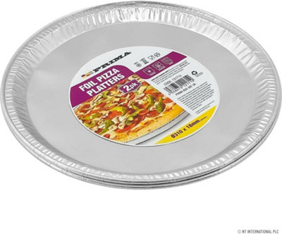 Pack Of 12 Foil Pizza Platters Disposable Pizza Trays Large Round Plate Pan Suitable For Fridge Freezer & Oven Baking from B&Q