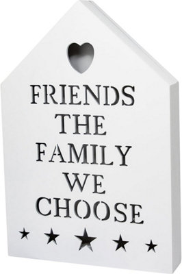 Family Led Plaque House Shape Gift Home Hanging Friends Lights Sign Shabby Chic from B&Q