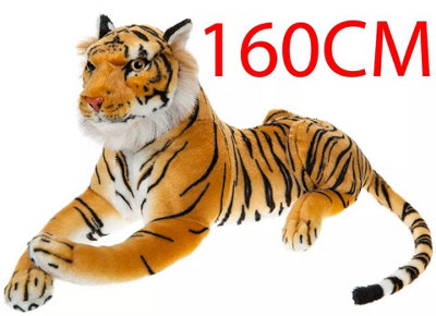 160Cm Giant Plush Lying Tiger Stuffed Animal Soft Cuddly Large Kids Realistic from B&Q