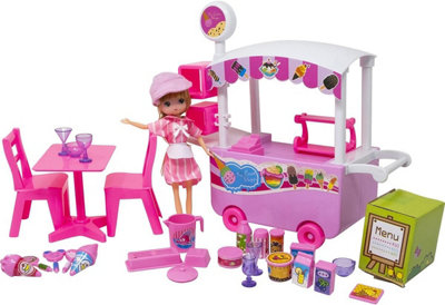 Kids Ice Cream Cart Shop Toy Pretend Play For Girls Includes Doll Creative Educational from B&Q