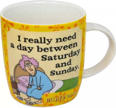 Aunty Acid Ceramic Mug A Day Between Saturday And Sunday Novelty Kitchen Tea Coffee Cup Home Hot Drink from B&Q
