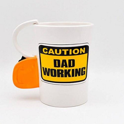  - Caution Dad Working Ceramic Mug For Tea Coffee Hot Chocolate Hot & Cold Drinks Gift For Someone Special Funny Message