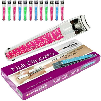  - Pack Of 12 Stainless Steel Printed Nail Clippers Suitable For Both Hands & Feet
