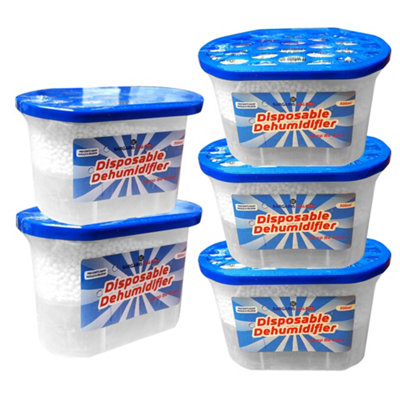 B&Q Pack Of 5 Dehumidifier Condensation Remover Absorber Mildew Dehumidifiers Helps Stop Damp Mould Moisture In Home Kitchen Bedroom
