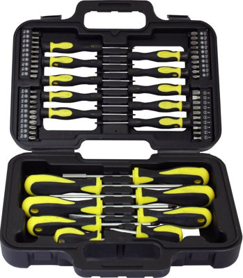 58Pc Screwdriver Set In Case Tool Kit Torx Bit Precision Phillips Slotted from B&Q