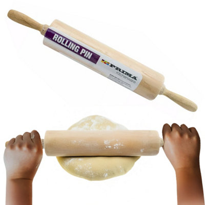 Medium Wooden Rolling Pin Pastry Chapati Baking Cooking Pizza Dough Kitchen from B&Q
