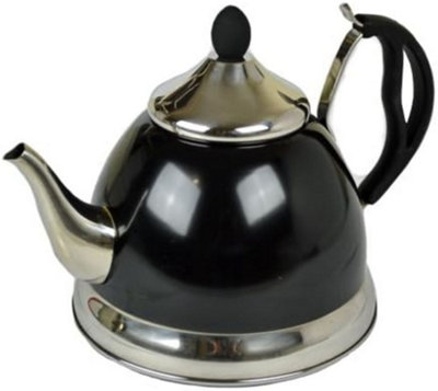 Black Stainless Steel Lightweight Kettle 1.5L Camping Fishing Cordless from B&Q