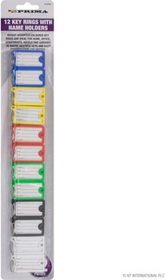 Set Of 24 Key Rings With Name Holders Luggage Label Car Keyring Tags Fobs Id from B&Q