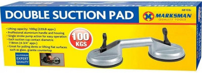 Marksman Double Suction Pad Aluminium Handle Attach Surface 100Kgs Expert Quality from B&Q