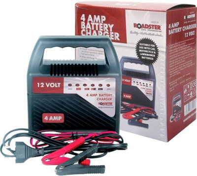 Marksman 4 Amp Battery Charger For Car Motorcycle Batteries Diy Charging Tool 12V from B&Q