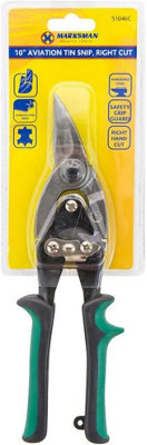 Marksman Right Cut Aviation Tin Snip Cut Cutting Shear Tin Sheet Metal 250mm 10 Inch from B&Q