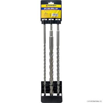 Marksman 3Pc Sds Drill Bit Set Masonry 0.4M Brick Block Concrete Cordless Diy 400mm