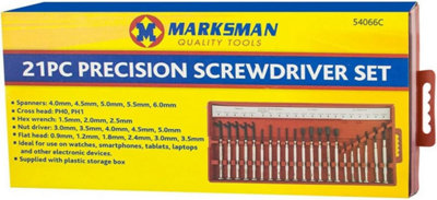 B&Q -  Precision Tool Driver Set 21Pc Hex Wrench Nut Screwdrivers Jewellery Watch