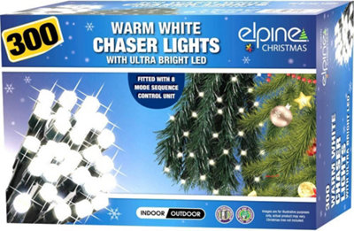 300 Warm White Led Chase Christmas Snowing Icicle Lights Bright Xmas Tree Indoor Outdoor from B&Q