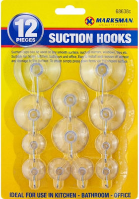 Marksman Set Of 24 Suction Hooks Assorted Bathroom Suction Cups Kitchen from B&Q