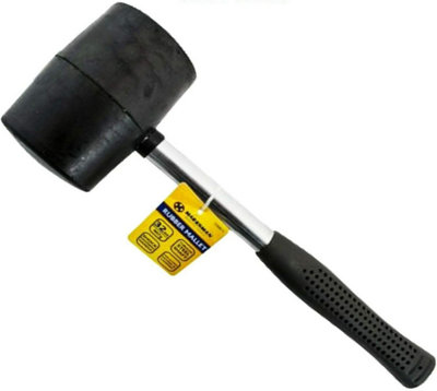 Marksman 32Oz Rubber Mallet Hammer Fibreglass Or Silver Shaft Grip Handle Diy Hand Tools from B&Q