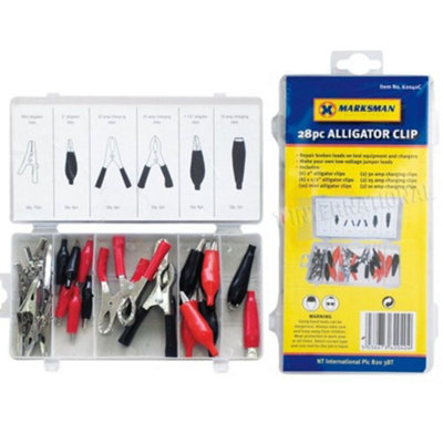 Marksman 28Pc Crocodile Clips Alligator Cable Clamp Insulated Assortment In Case from B&Q