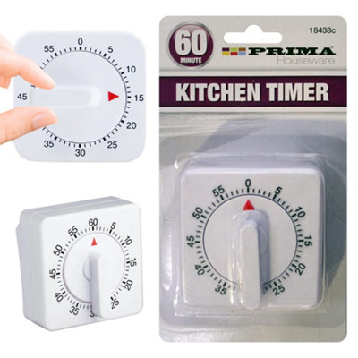 60 Minutes Kitchen Timer Clock Alarm Cooking Alert Classic Vintage Chef Baking from B&Q