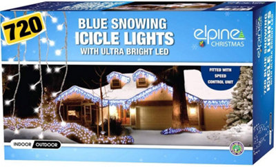 720 Snowing Led Icicle Blue Christmas Snowing Icicle Lights Bright Xmas Tree from B&Q