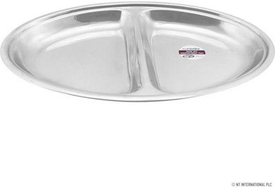 - 2Pc Compartment Tray Serving Dish Kitchen Food Platter Oval Plate 50Cm