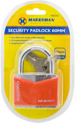 Marksman Padlock With 3 Keys Security Lock Luggage Locker Bag Pad Lock Heavy Duty from B&Q