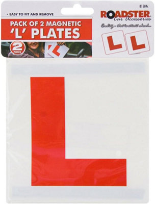 Pack Of 2 Magnetic L Plates Learner Driver  Car Motorcycle Lesson Weatherproof Learning from B&Q