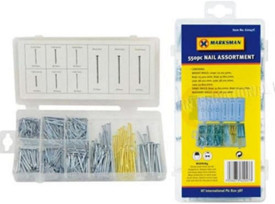Marksman 550Pc Nail Assortment Diy Work Panel Bright And Masonrywith Case from B&Q