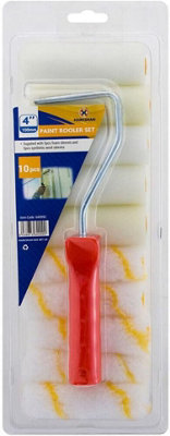 Set Of 10 Heavy Duty Paint Rollers Wool Sleeves 100mm Foam Synthetic Tool 4 Inch