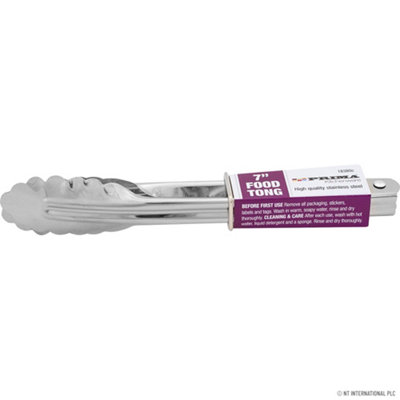 Set Of 4 Stainless Steel Food Tong 7 Inch Kitchen Serving Catering Buffet Salad Utensil from B&Q