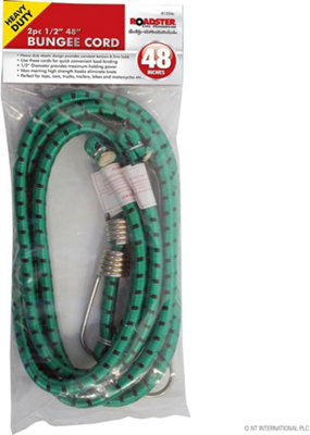 2Pc Elastic Bungee Cord Luggage Roof Straps Rope Hooks Tarpaulin Green from B&Q