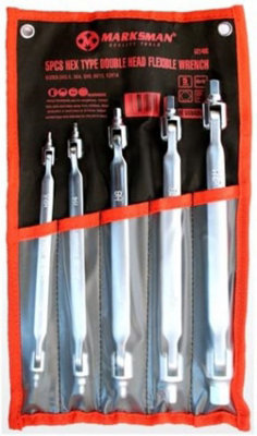 5Pc Flexible Hex Double Head Wrench Set Spanner Flexi Head Garage Tools from B&Q