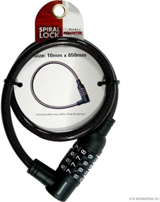 Marksman Spiral Bicycle Lock Bike Protector Combination Flexible Steel Cable Secure