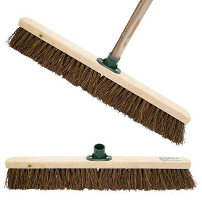 Marksman Wooden Stiff Bristle Brush Bassine Broom Head Floor Cleaning 24 Inch from B&Q