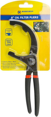 B&Q -  Oil Filter Adjustable Wrench 8 Inch Pliers Hand Removal Plier Tool Strong Grip Handle