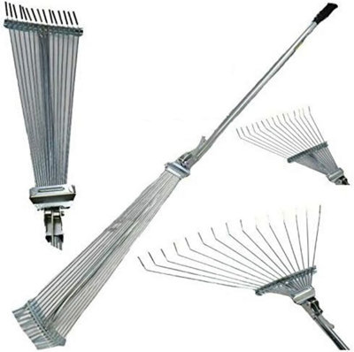 15 Teeth Rake Expanding Lawn Soil Leaves Garden Grass Soil Spring Cleaning from B&Q