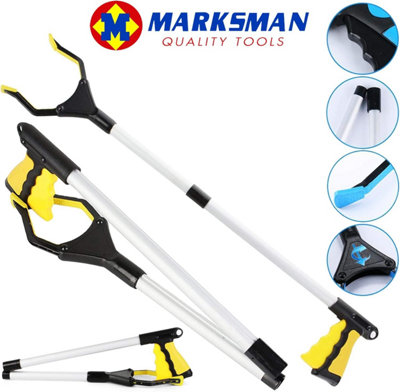 Marksman 80Cm Litter Picker Folding Rubbish Waste Tool Debris Pick Up Long 360 Degree Rotating Head Disabled Mobility Reach Easy Access from B&Q