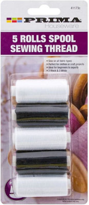 Set Of 10 Spools Sewing Cotton Thread Reel  Fabric Clothes Black White Strong Quality from B&Q