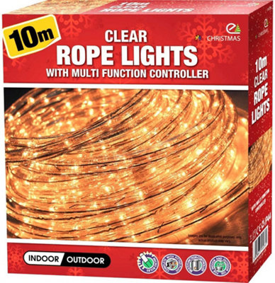 100 Led White Chaser Christmas Snowing Icicle Lights Bright Xmas Tree Indoor Outdoor from B&Q
